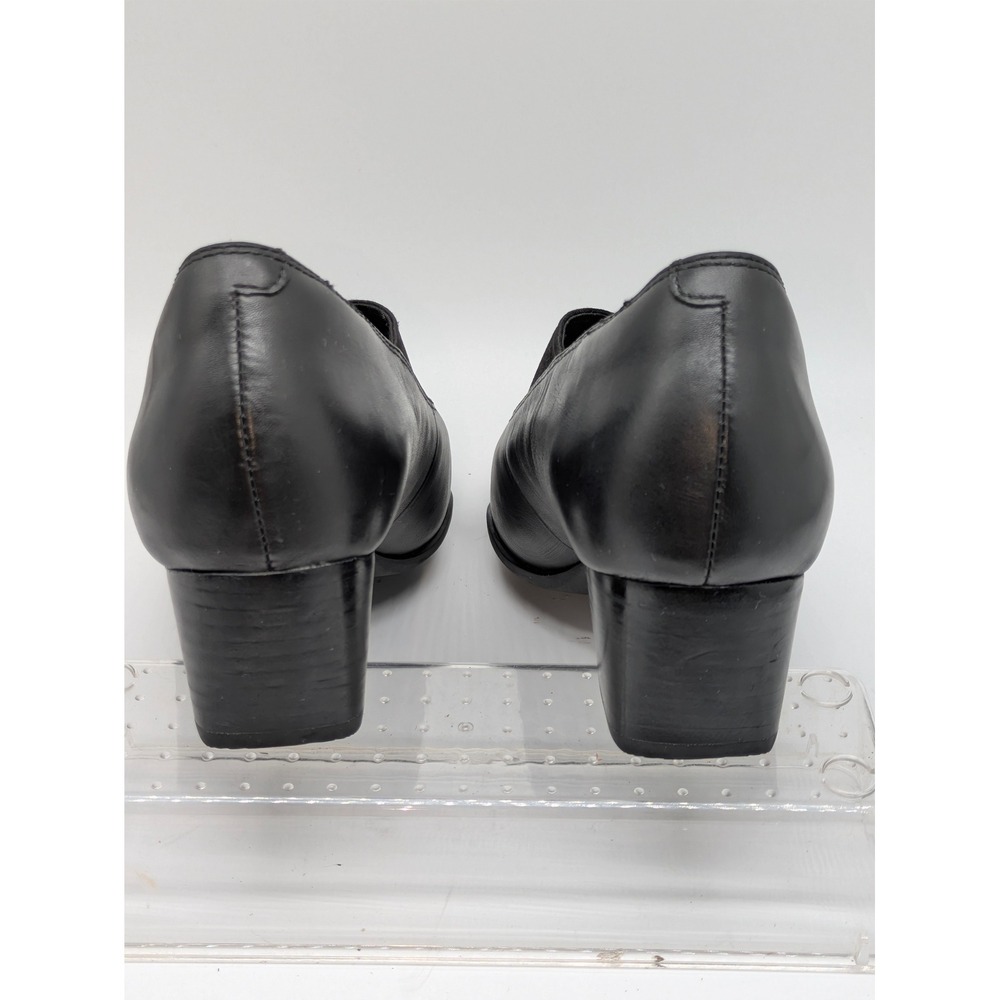 Clarks Unstructured Black Leather Comfort Pumps Low Heel Slip On Women's 7M - Picture 7 of 12